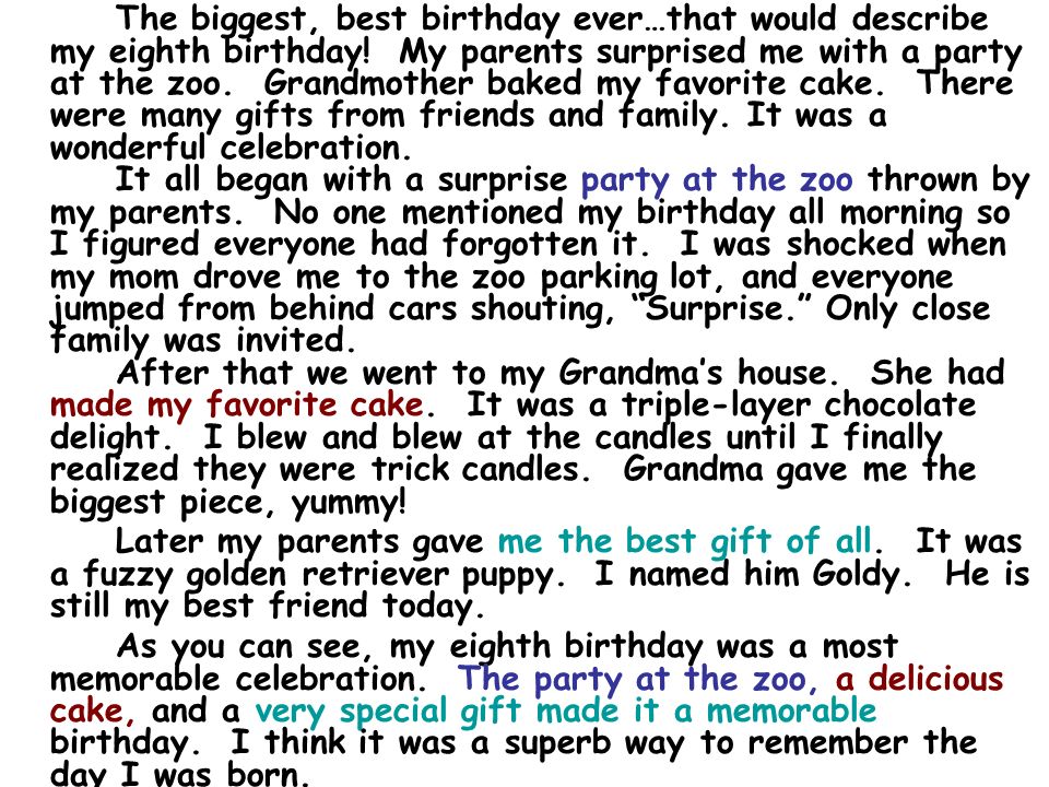 Narrative Essay: Birthday Party Gone Wrong